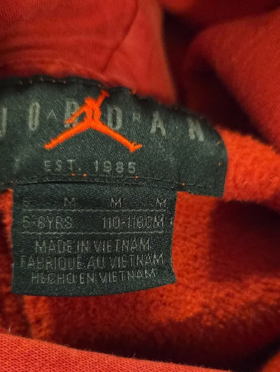 Jordan Red Pullover Hoodie with Embroidered Jumpman - Picture 4 of 6
